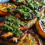 Grilled Swordfish Recipe With Charred Lemon And Parsley Verde 1760371664.8669317