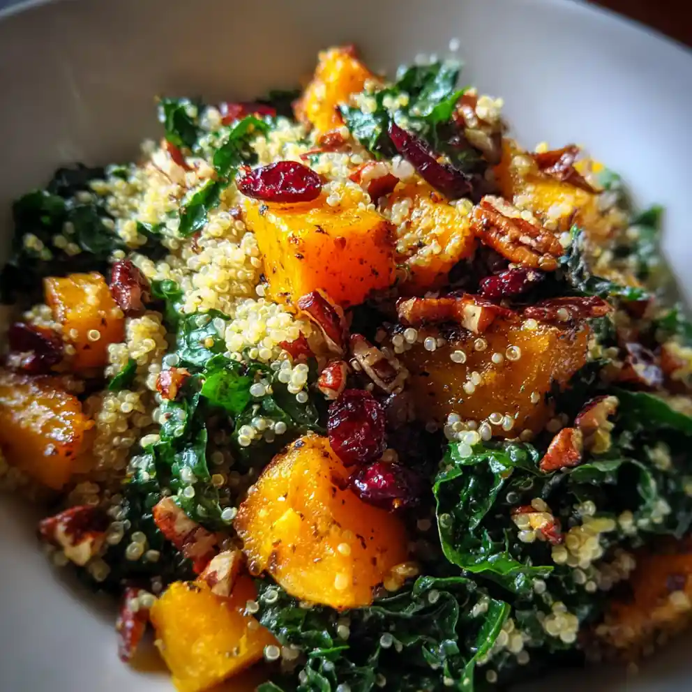 harvest bowl recipe Roasted Squash, Cranberry, and Kale Mosaic