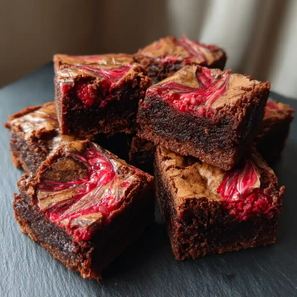 healthy brownie recipe With Raspberry Swirl Top