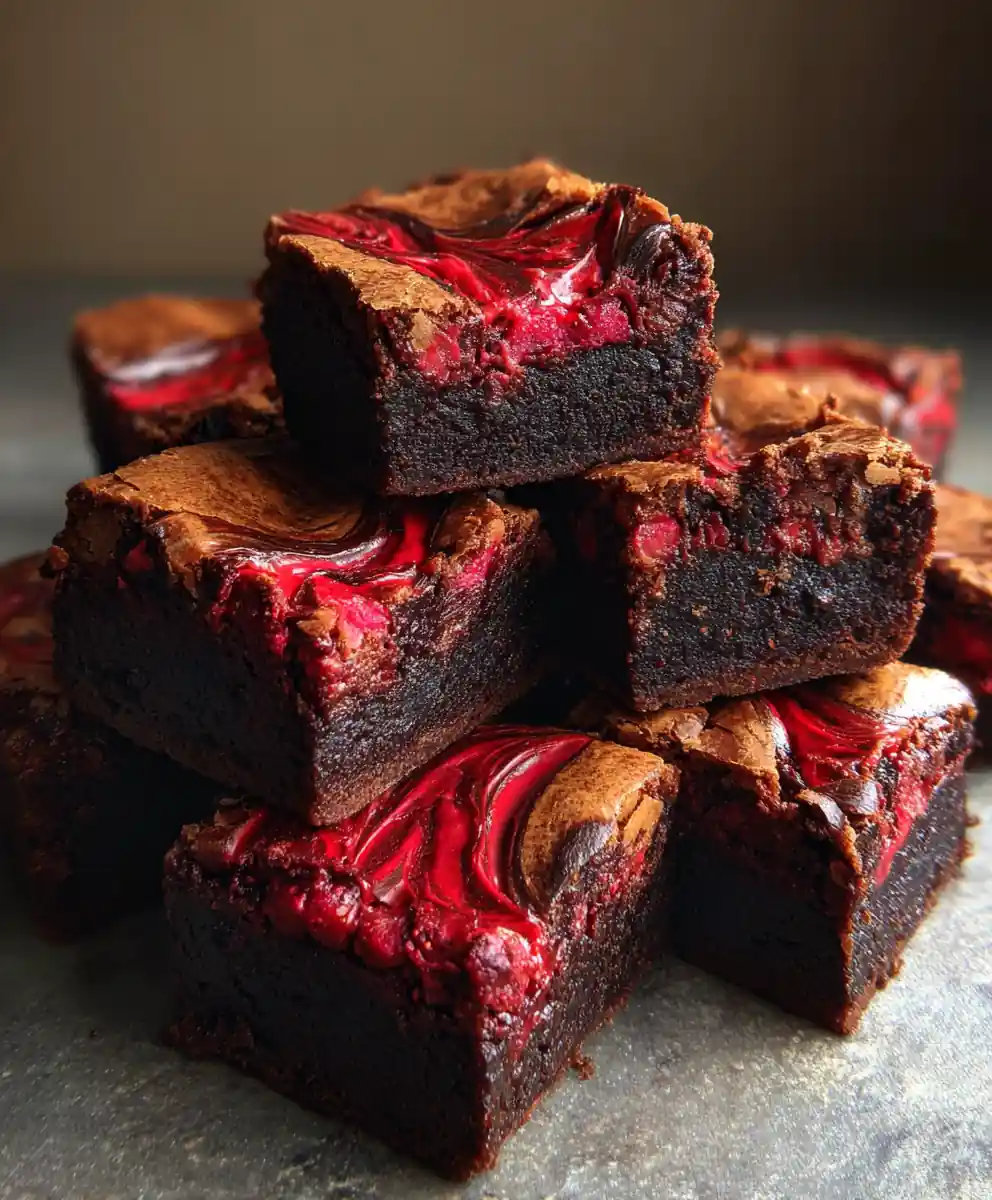 healthy brownie recipe With Raspberry Swirl Top