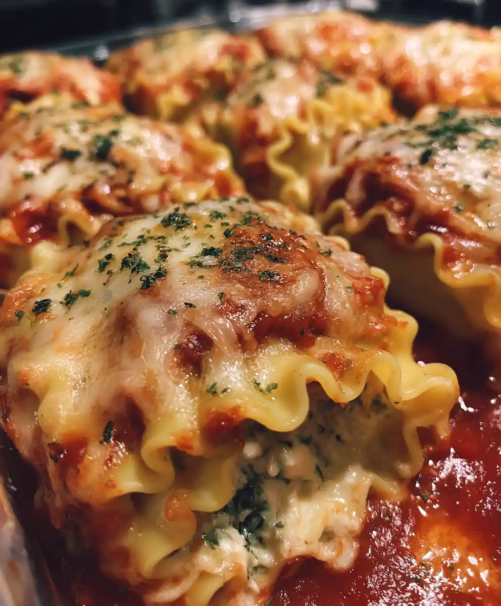 lasagna rolls recipe Spinach Ricotta with Roasted Red Pepper Ribbons