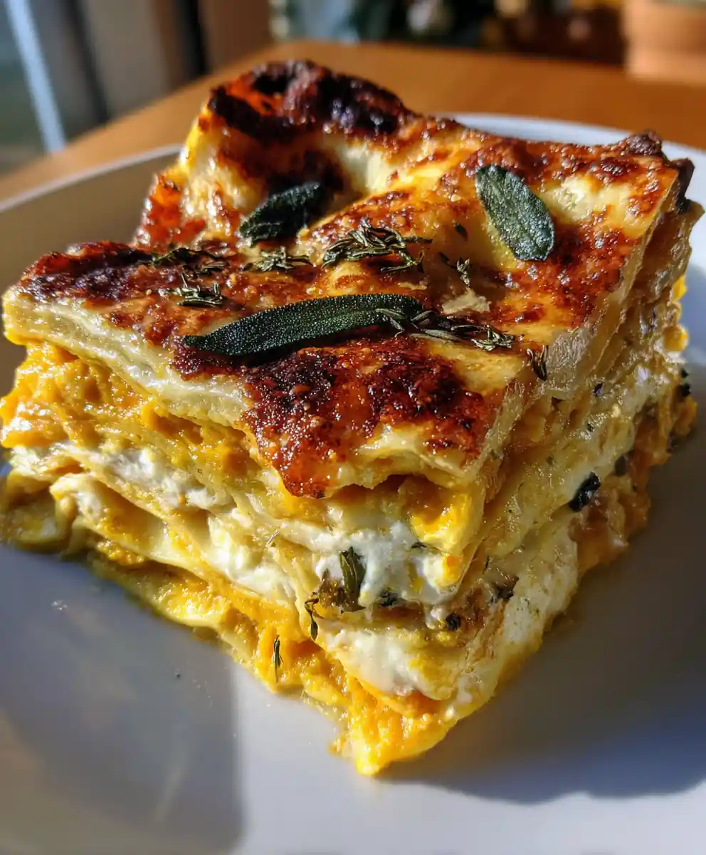 pumpkin lasagna recipe With Burnt-Orange Sage Layers