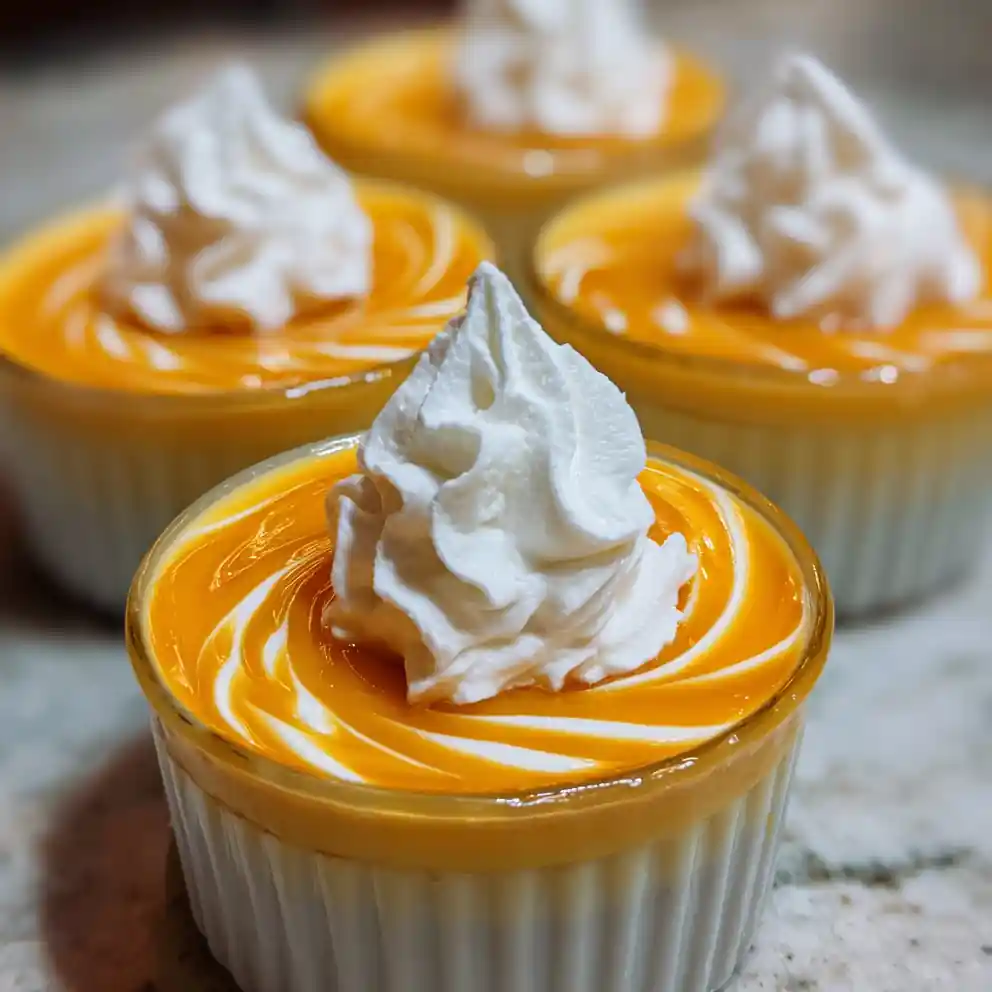 pumpkin pudding recipe Burnt Orange Swirl With Cream