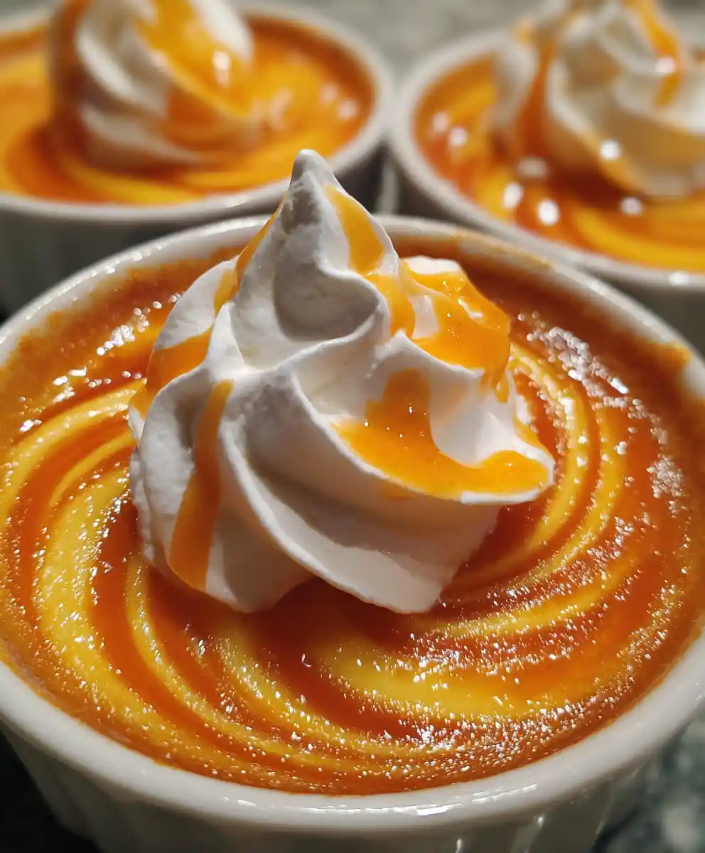 pumpkin pudding recipe Burnt Orange Swirl With Cream