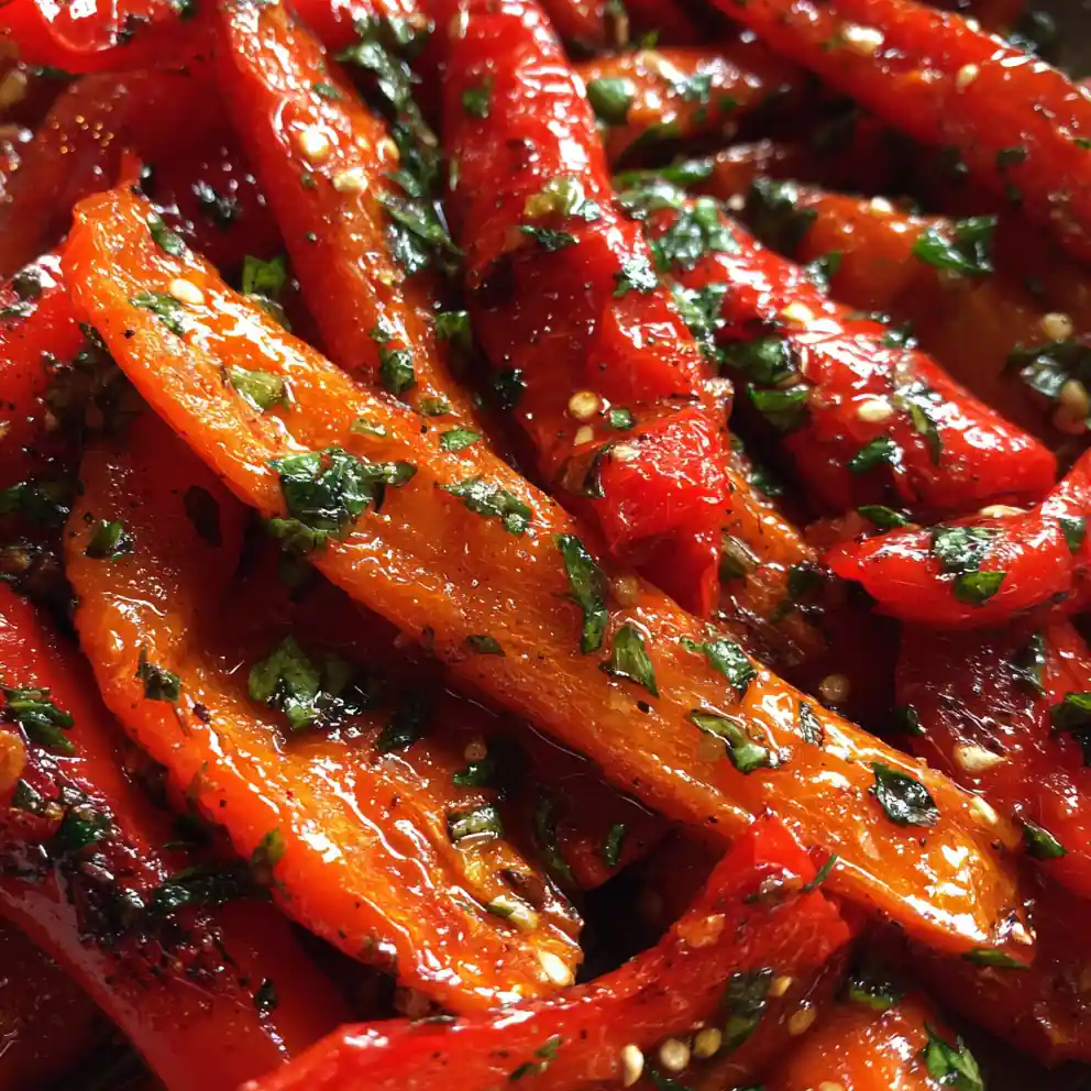 Roasted Red Peppers Recipe Charred Strips With Garlic Herb Oil 6 roasted red peppers recipe Charred Strips with Garlic Herb Oil