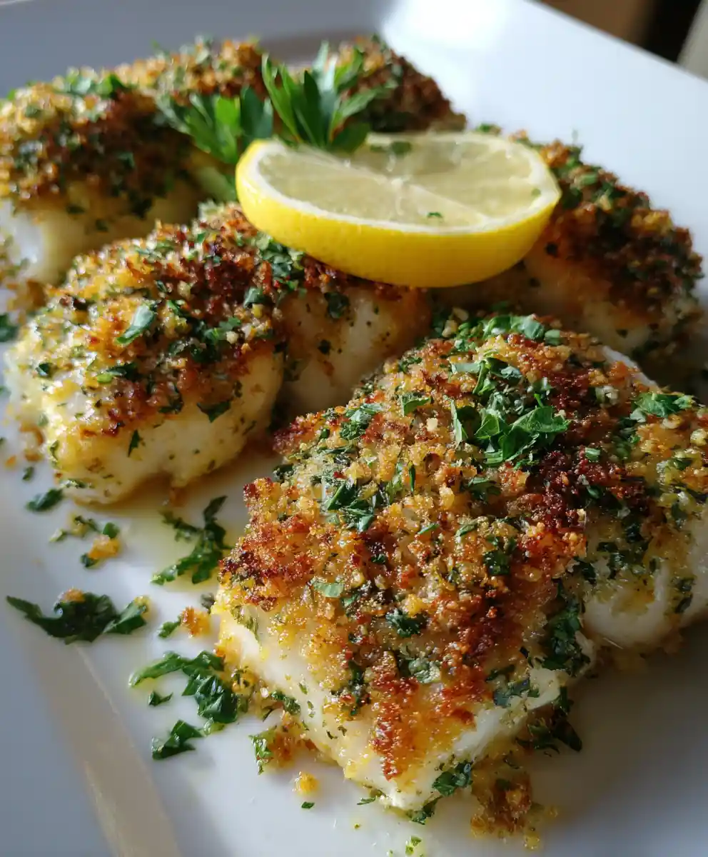 rock fish recipe With Lemon Parsley Golden Crust
