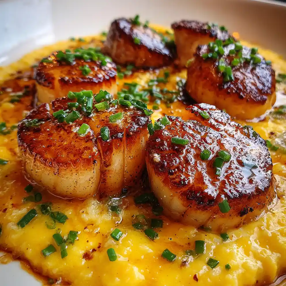 Scallops Recipe With Golden Corn Purée 6 scallops recipe With Golden Corn Purée