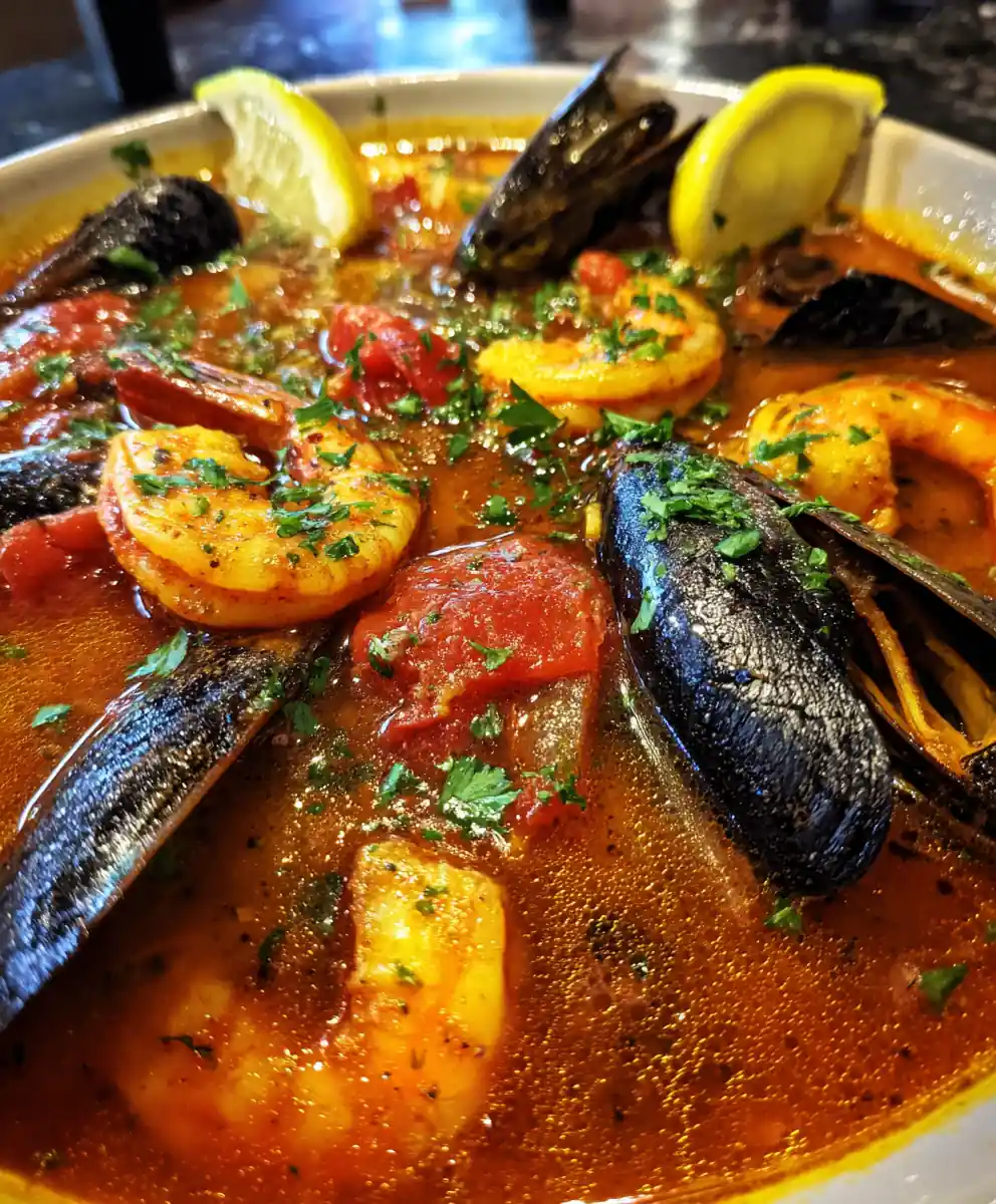 seafood stew recipe With Saffron-Tomato Broth