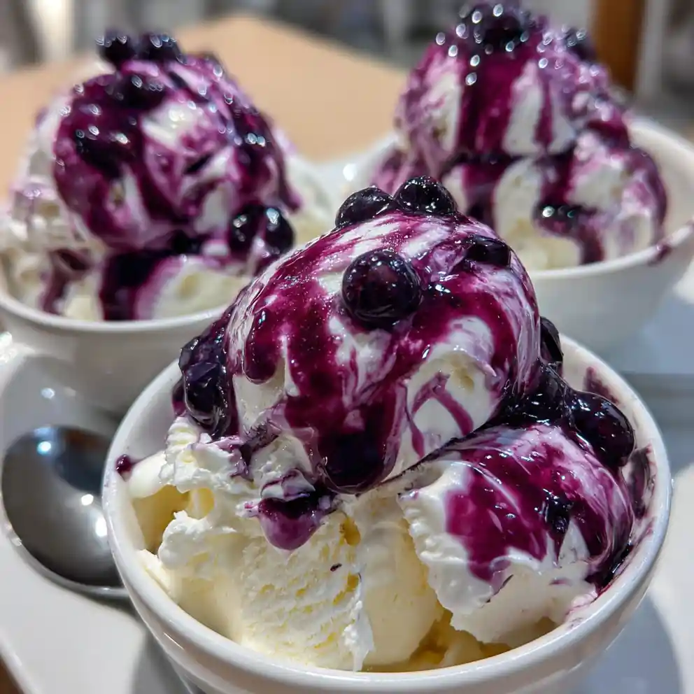 Snow Ice Cream Recipe With Blueberry Ribbon 6 snow ice cream recipe With Blueberry Ribbon