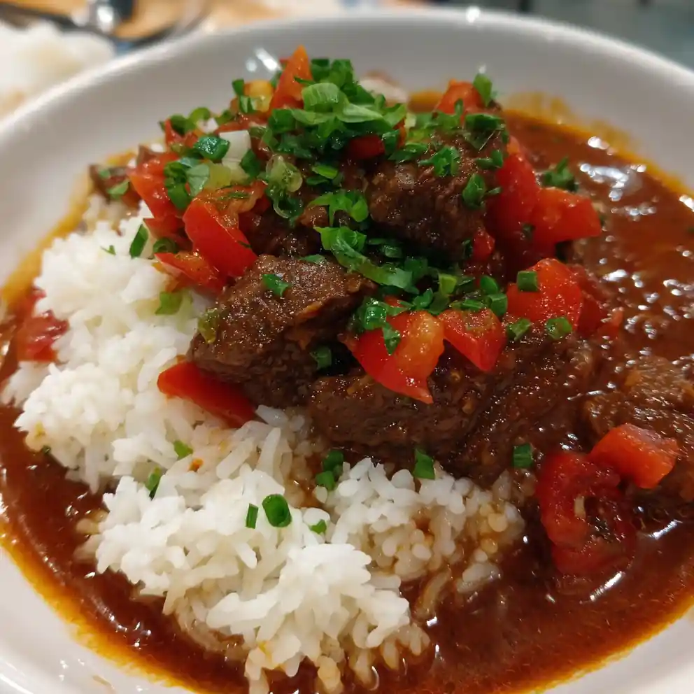 spicy bowl recipe Chili-Red Beef And Rice