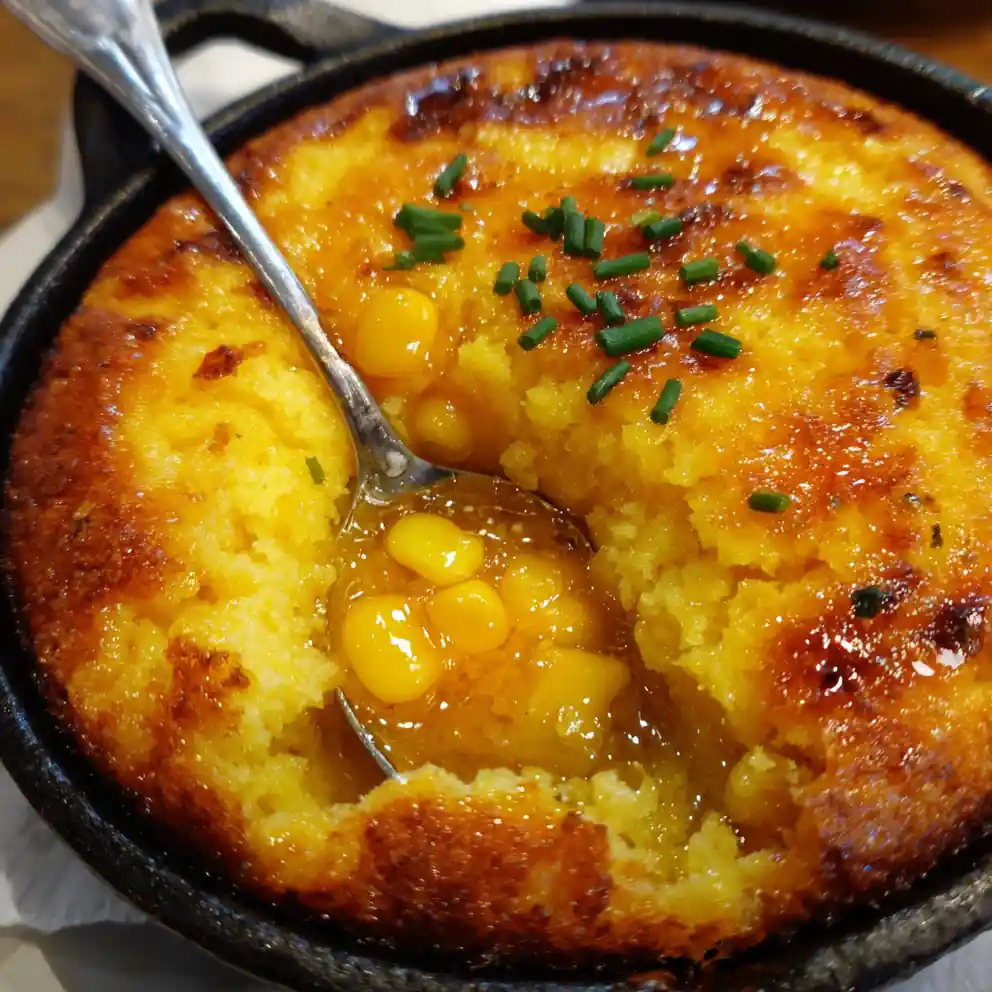 spoon bread recipe Custardy Corn Bake with Amber Honey Drip