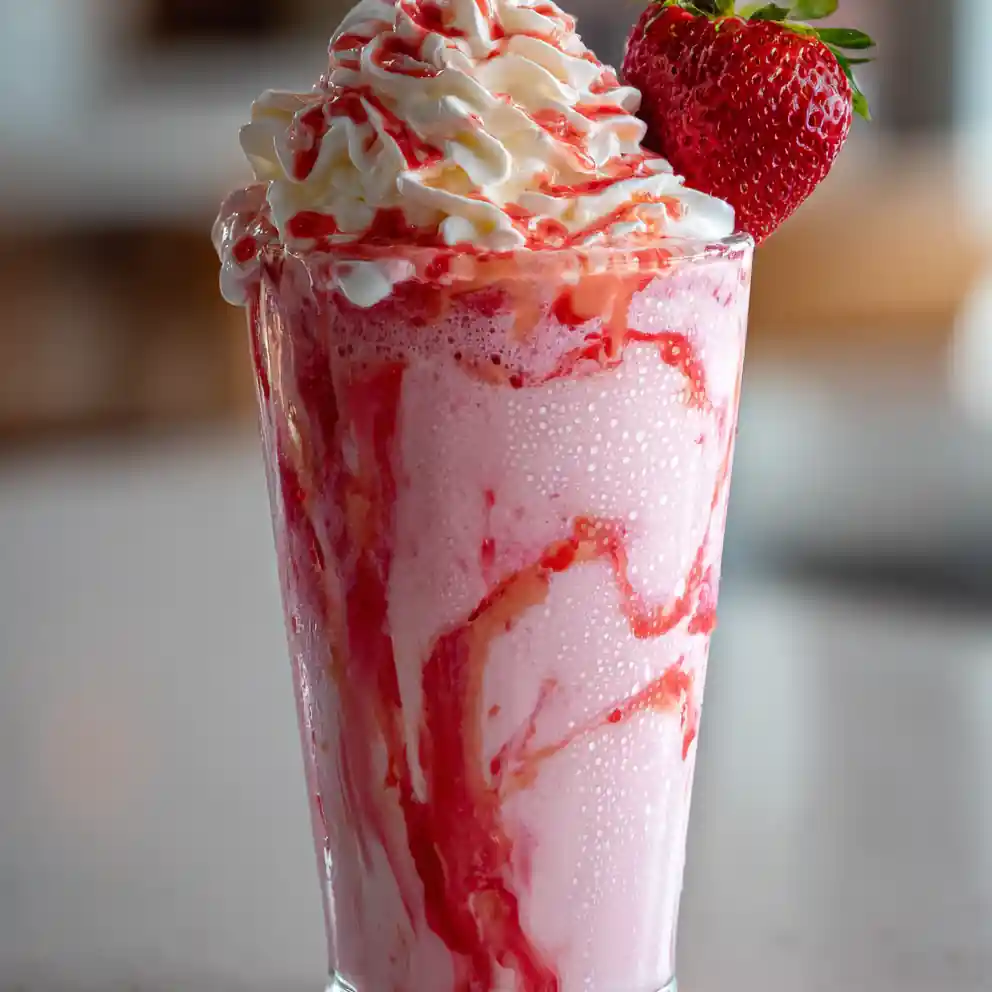 Strawberry Milkshake Recipe With Thick Strawberry Ribbon Swirl 1761299543.700902