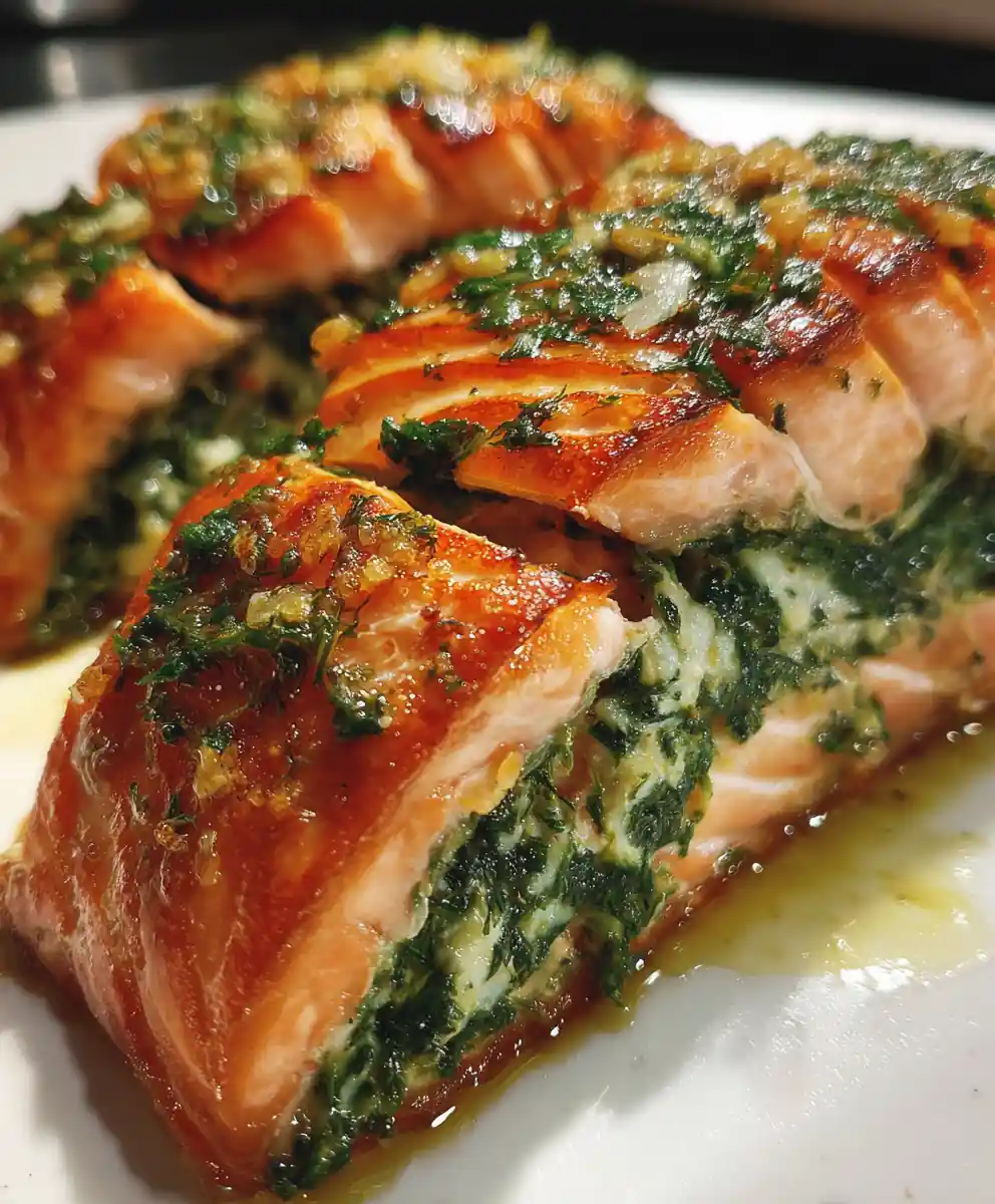 stuffed salmon recipe With Spinach Pistachio Stripe