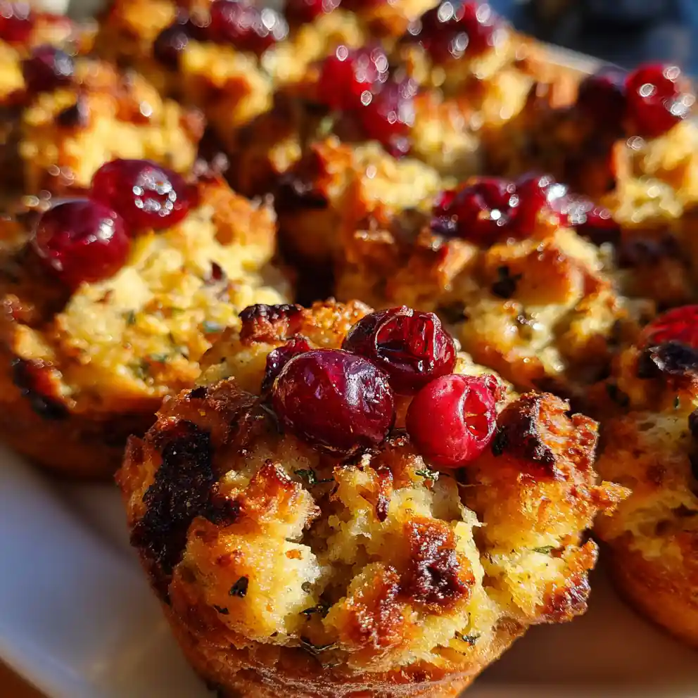 Stuffing Muffins Recipe With Cranberry Jewel Tops 6 stuffing muffins recipe With Cranberry Jewel Tops