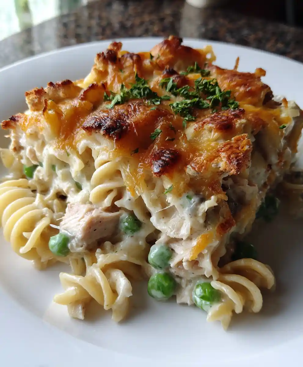 tuna casserole recipe with cream of mushroom soup Pea Green Cheddar Top
