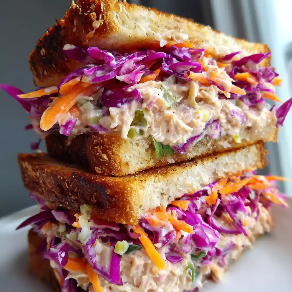 tuna fish sandwich recipe With Purple Cabbage Slaw