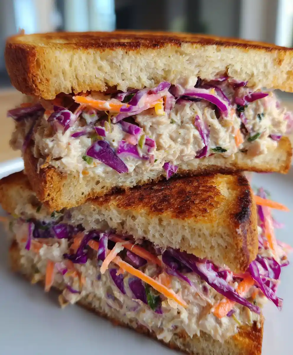 tuna fish sandwich recipe With Purple Cabbage Slaw