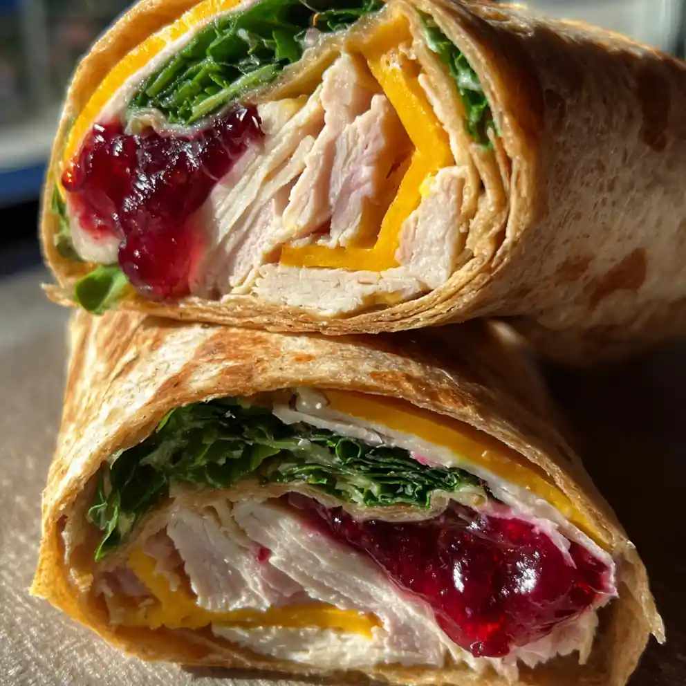 turkey wrap recipe Cranberry-Striped Greens and Cheddar Fold