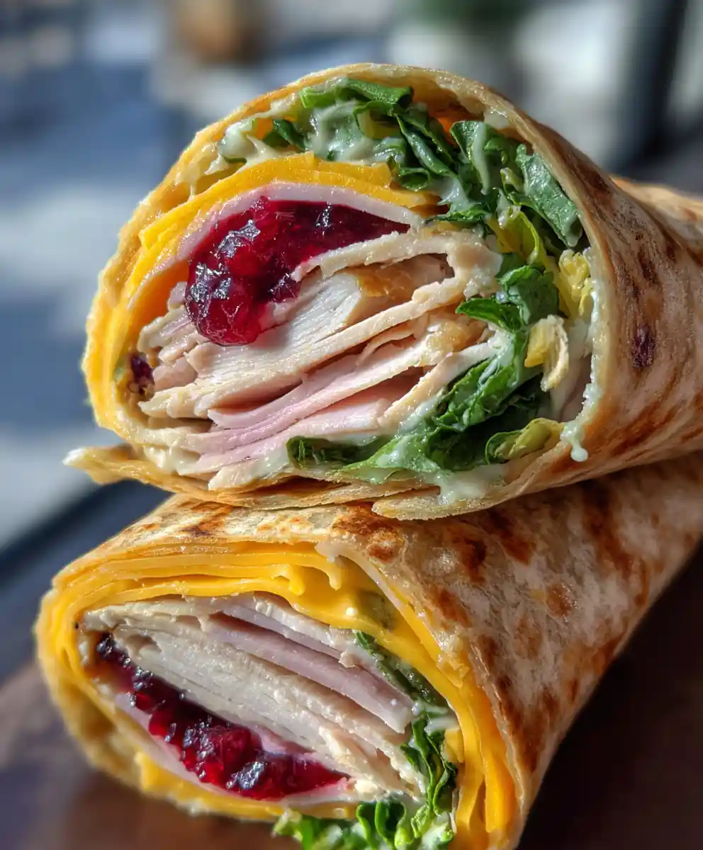 turkey wrap recipe Cranberry-Striped Greens and Cheddar Fold