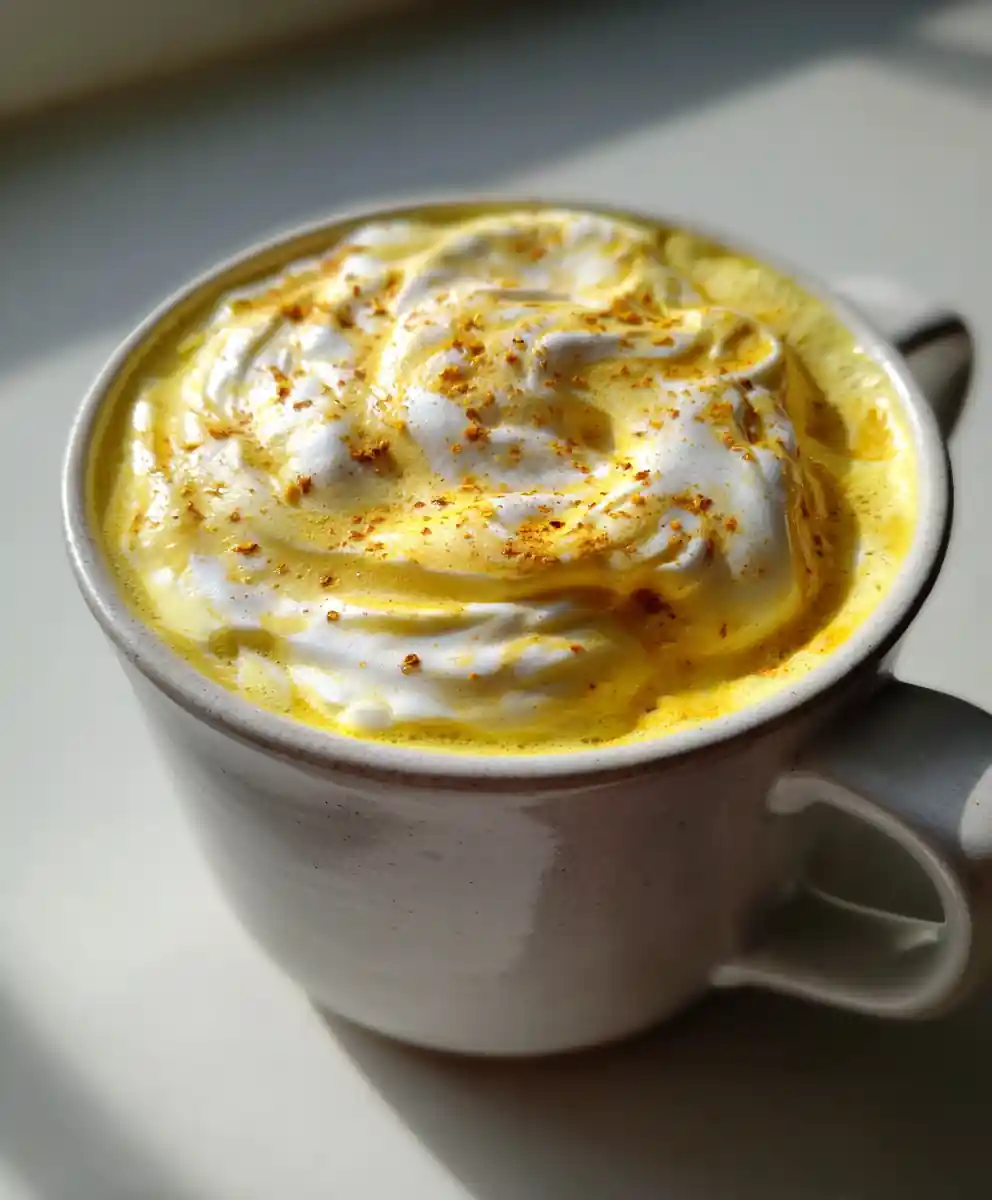 turmeric milk recipe With Saffron Cardamom Foam