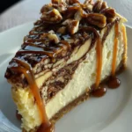 Turtle Cheesecake Recipe With Caramel Pecan Lace And Cocoa Swirl 1760286874.9430406