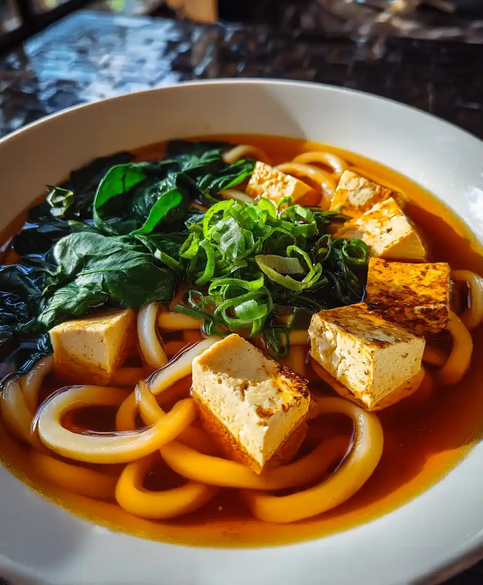 udon noodle soup recipe Miso Broth With Emerald Spinach