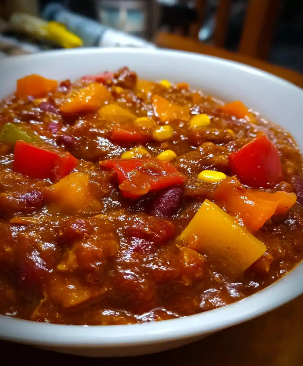 veggie chili recipe With Fire-Orange Pepper Medley