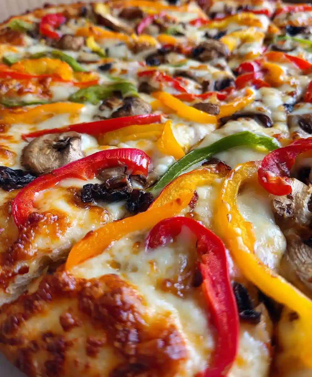 Veggie Pizza Recipe With Rainbow Pepper Tiles 7 veggie pizza recipe With Rainbow Pepper Tiles