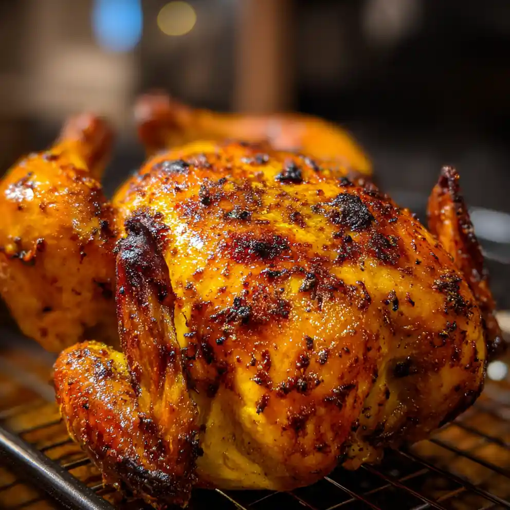 whole roasted chicken recipe With Golden Turmeric Crust
