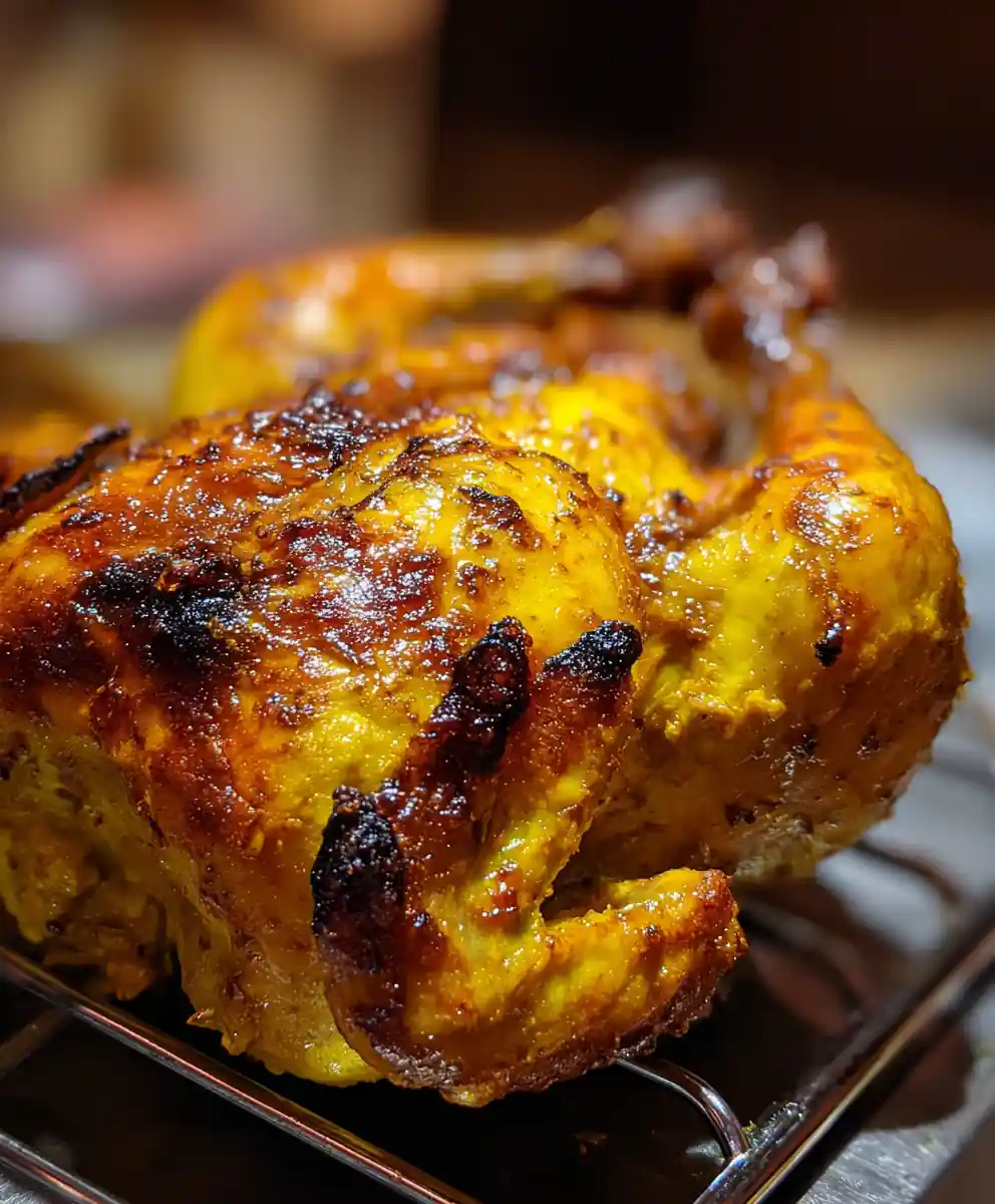 whole roasted chicken recipe With Golden Turmeric Crust