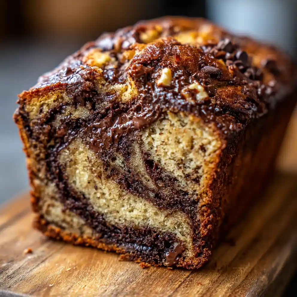 banana bread recipe with chocolate chips Cocoa Swirl and Walnut Crown