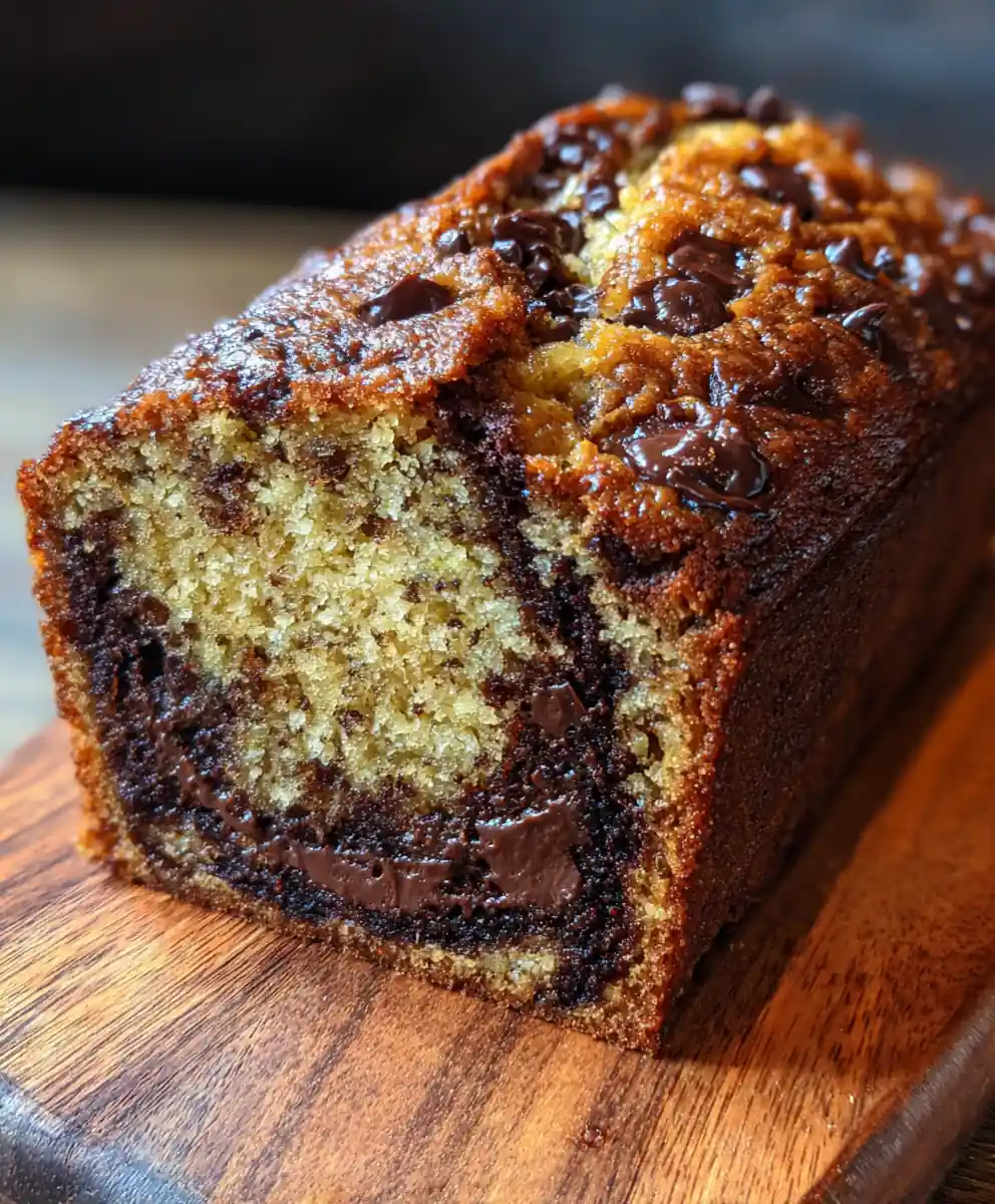banana bread recipe with chocolate chips Cocoa Swirl and Walnut Crown