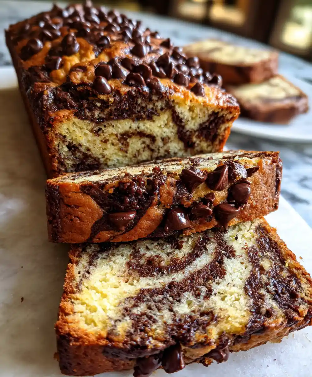 bannana bread recipe Chocolate Chip Marbled