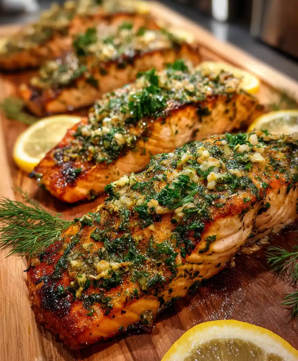 broiled salmon recipe Garlic Herb and Lemon Char