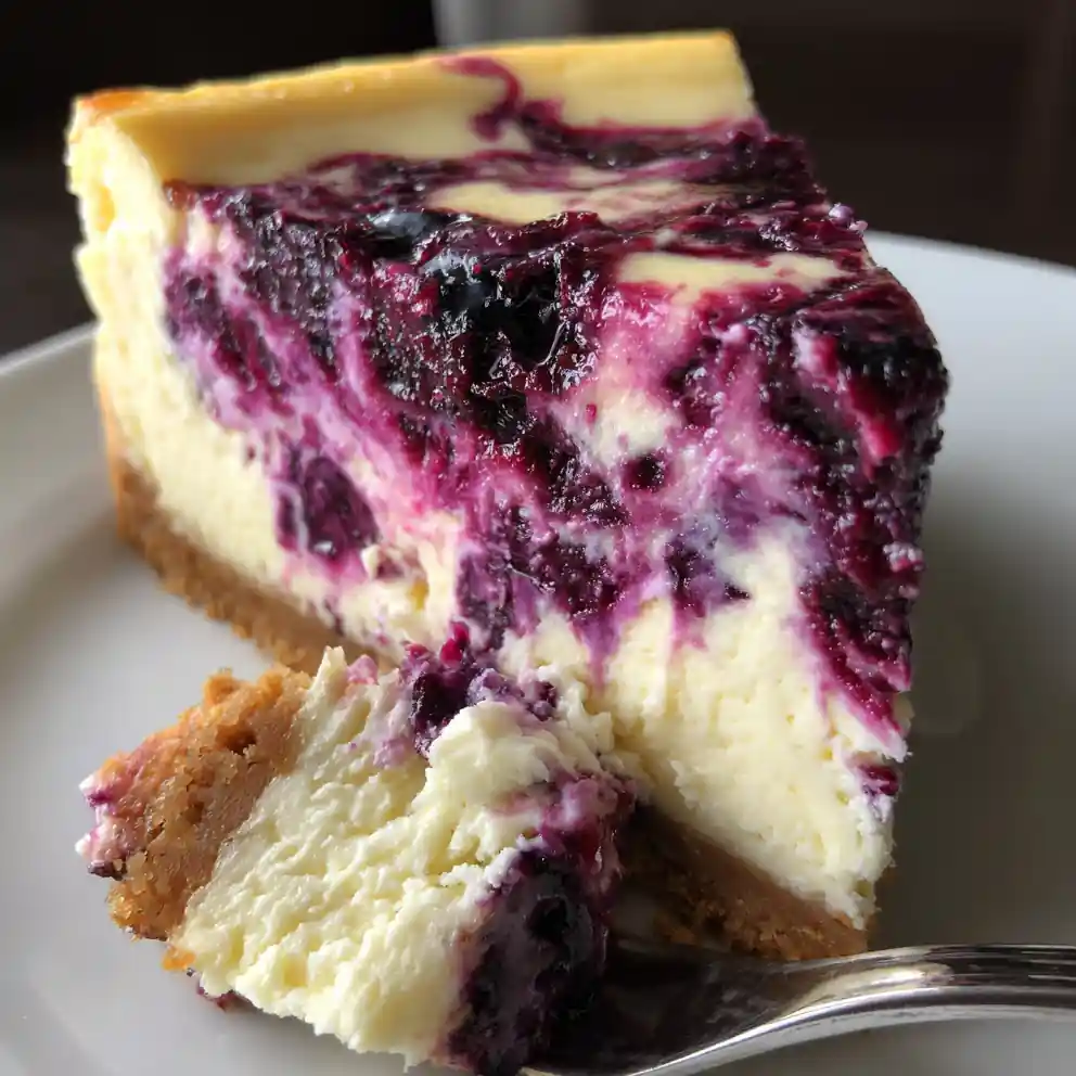 cheesecake recipe no water bath Blueberry Ripple Top