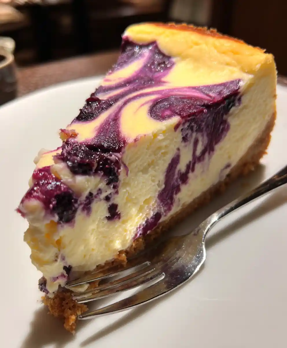 cheesecake recipe no water bath Blueberry Ripple Top