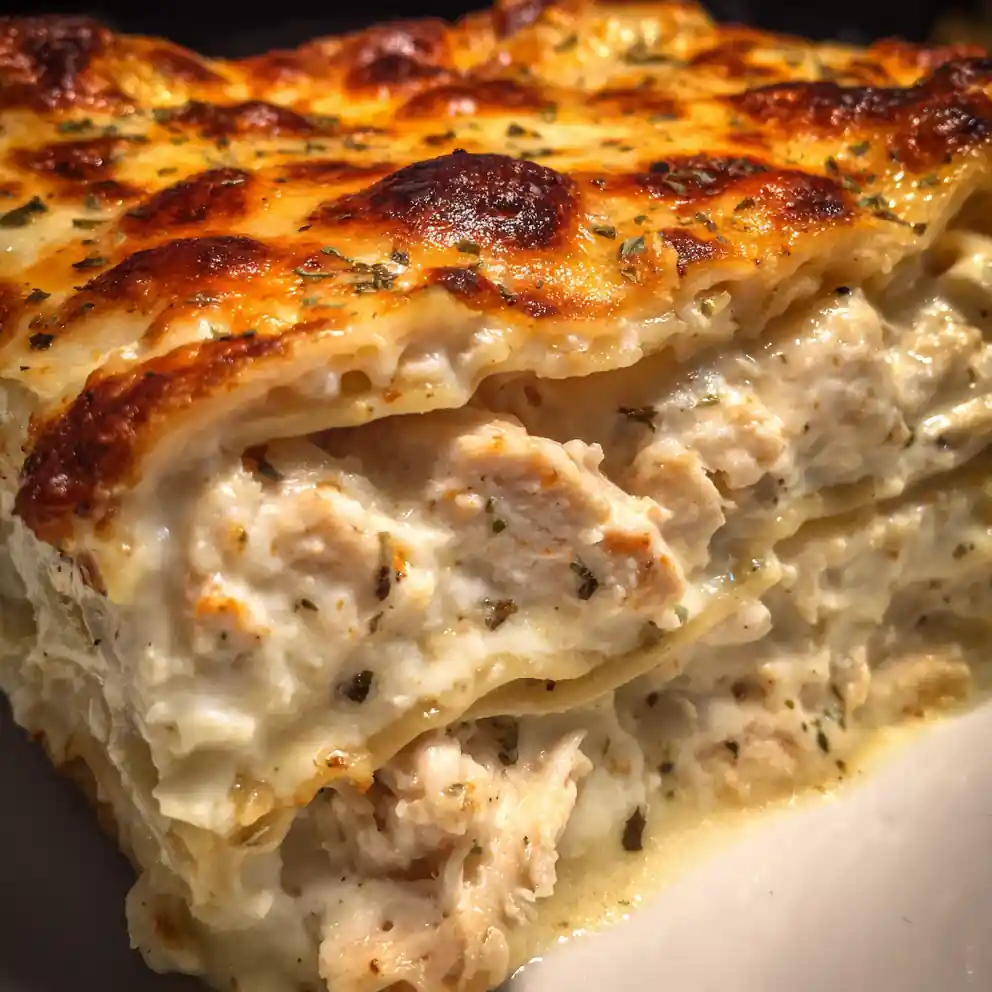 chicken alfredo lasagna recipe Creamy White Layered
