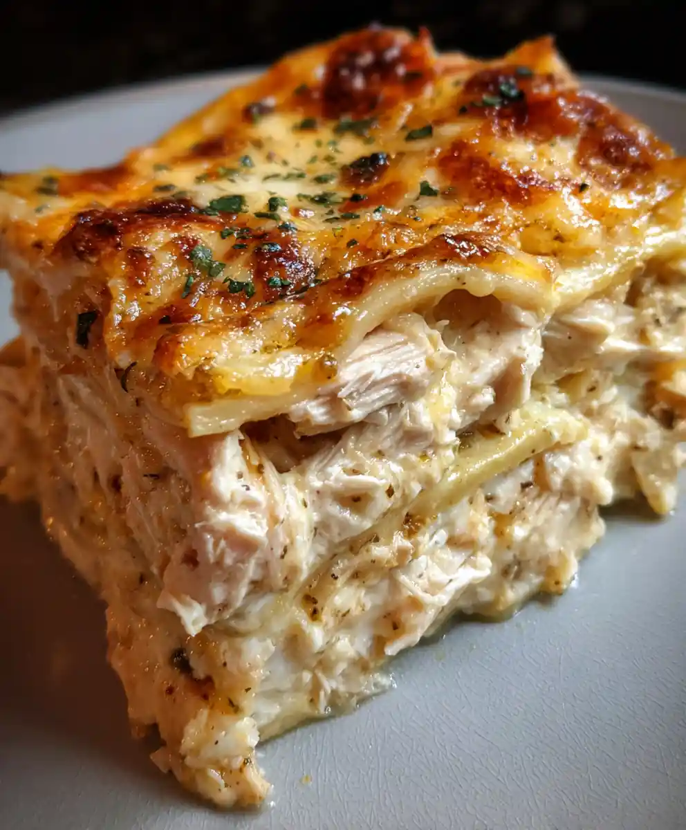 chicken alfredo lasagna recipe Creamy White Layered