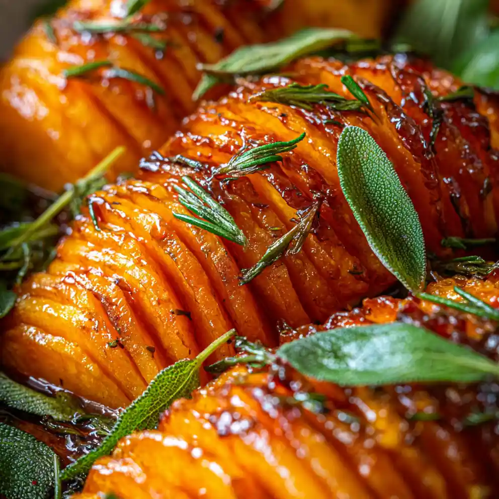 hasselback butternut squash recipe Maple Chili Lacquer With Sage