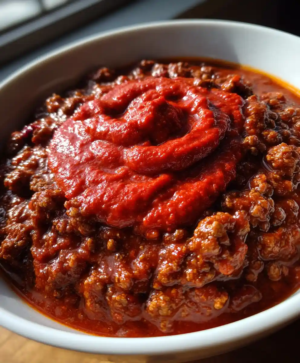 meaty chili recipe Fire-Roasted Red Pepper Swirl