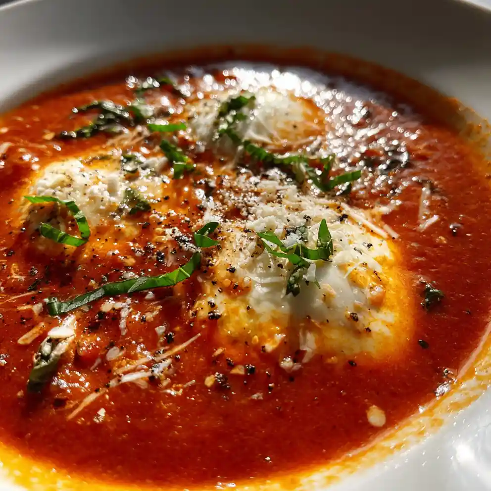 pizza soup recipe Margherita Red Bowl