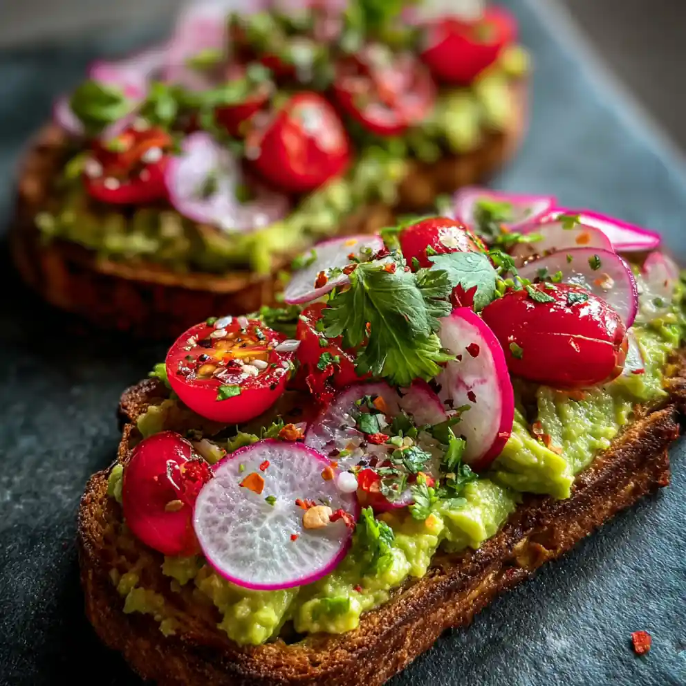 Recipe For Avocado Toast Cherry Tomato And Radish Confetti 6 recipe for avocado toast Cherry Tomato and Radish Confetti