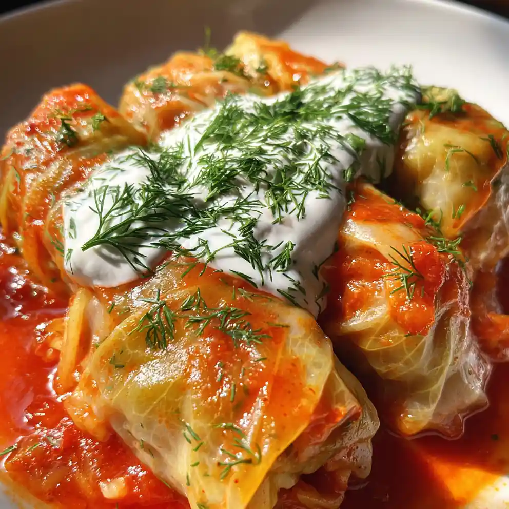recipe for cabbage rolls Tomato Bath With Dill Cream