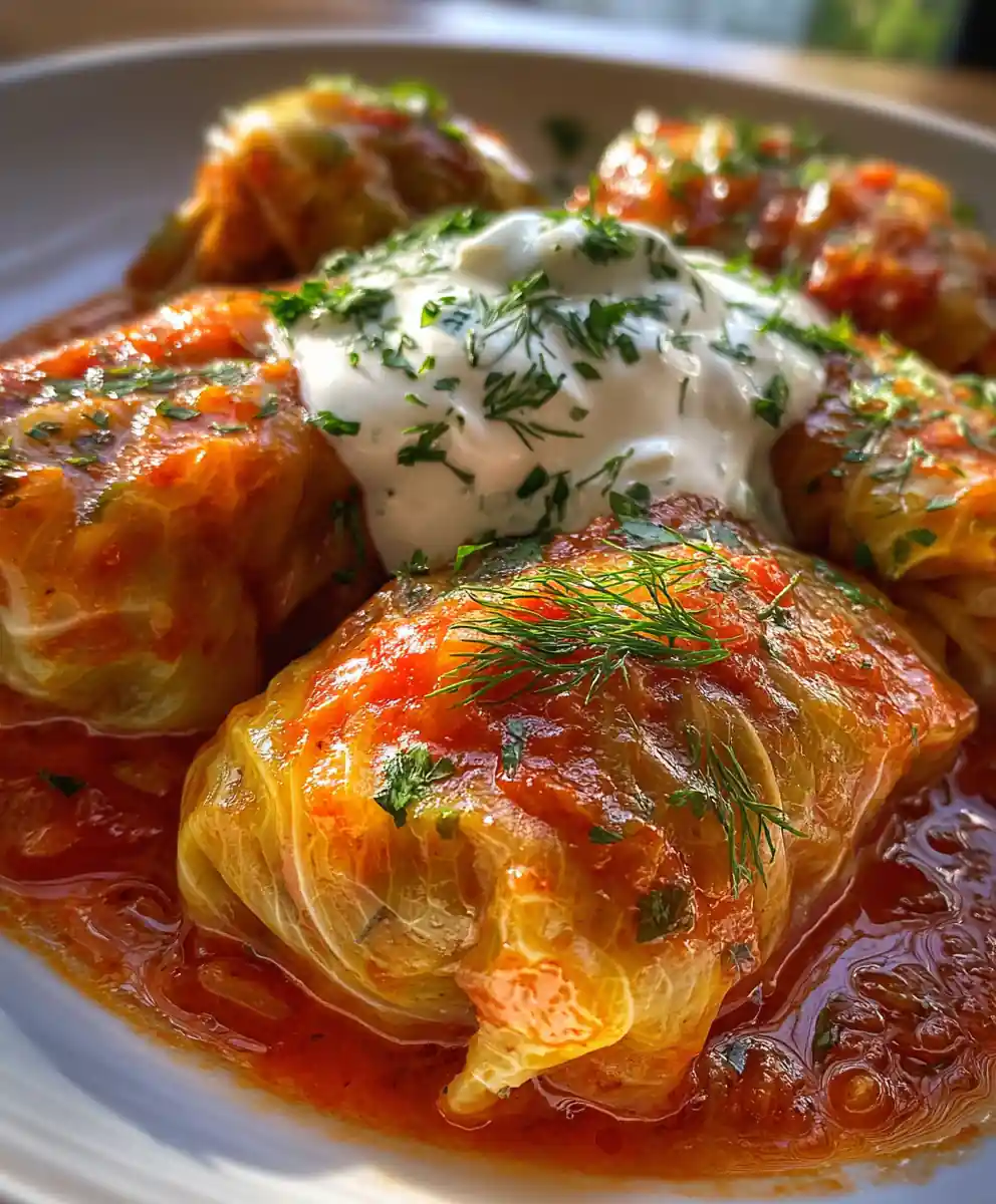 recipe for cabbage rolls Tomato Bath With Dill Cream