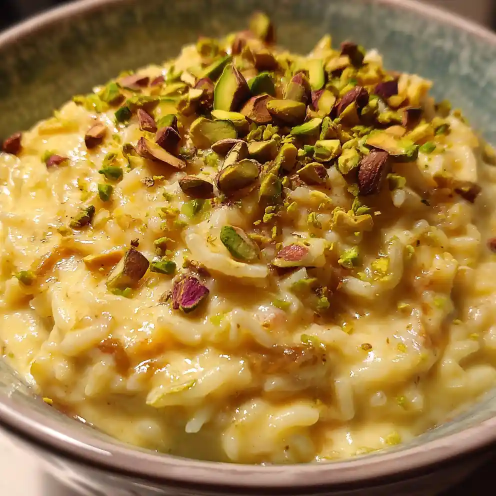 Rice Kheer Recipe Saffron Pistachio Ribboned 6 rice kheer recipe Saffron Pistachio Ribboned