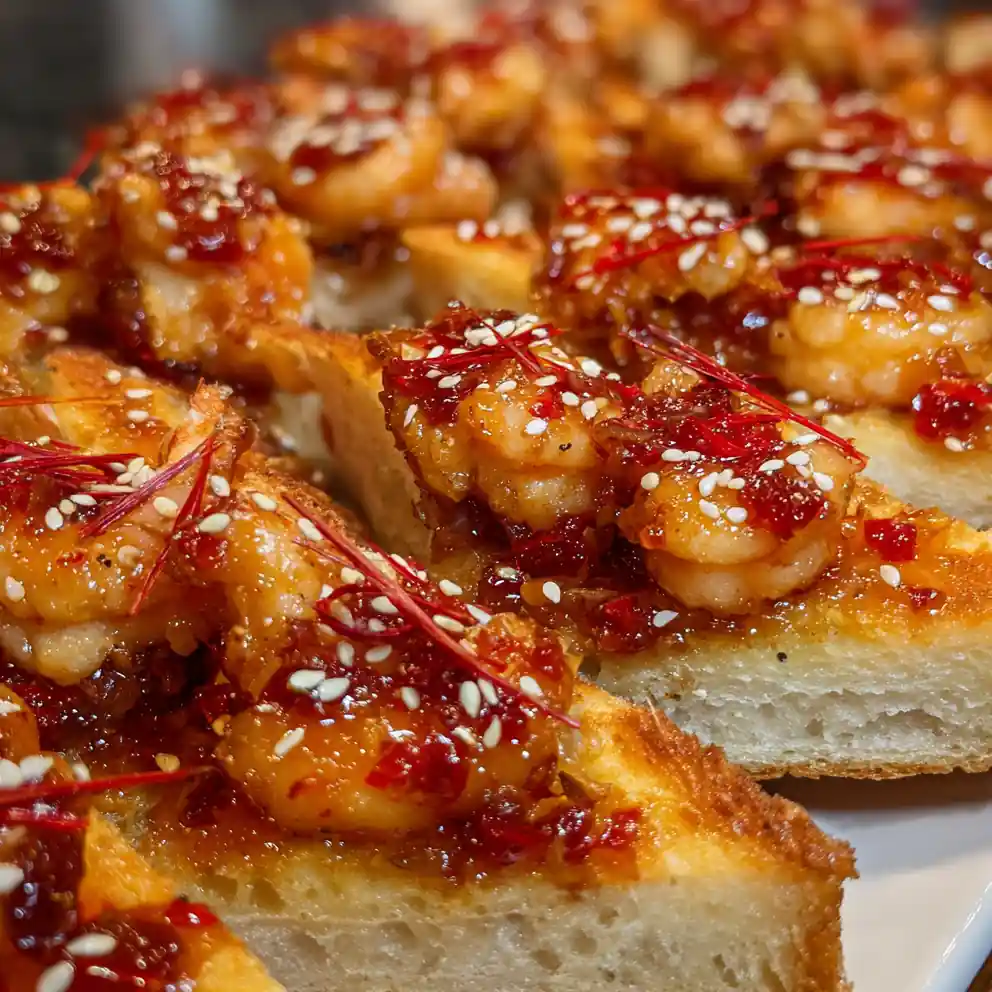 shrimp toast recipe Sesame Crust With Chili Threads