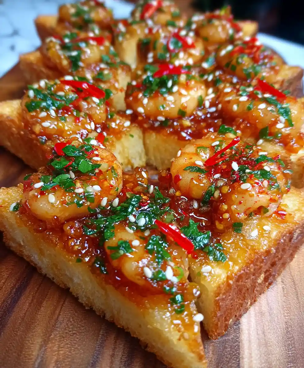 shrimp toast recipe Sesame Crust With Chili Threads
