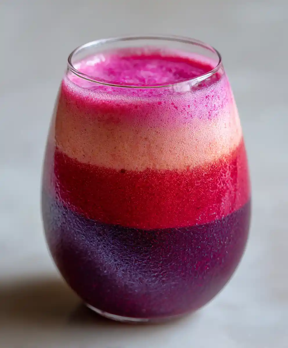 smoothie recipe with frozen fruit Sunset Berry Layered Glass