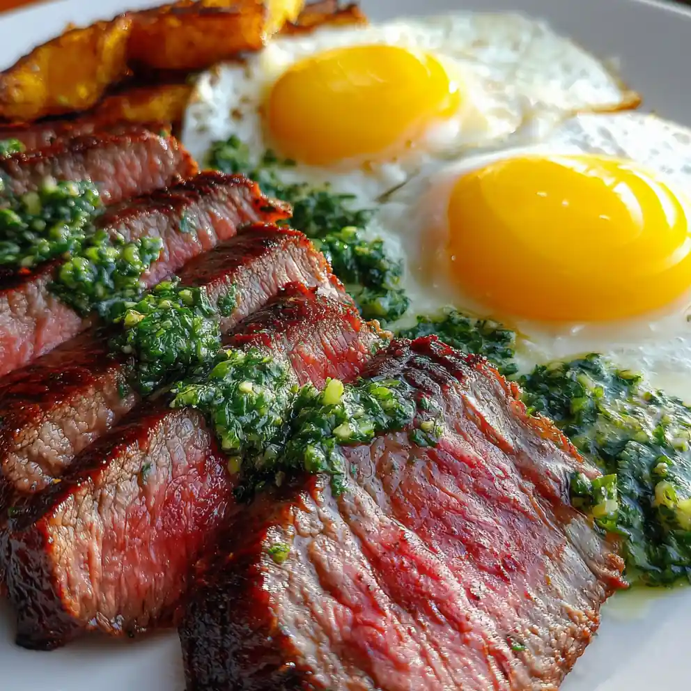 Steak And Eggs Recipe Herb Chimichurri And Yolk Stripe 6 steak and eggs recipe Herb Chimichurri and Yolk Stripe