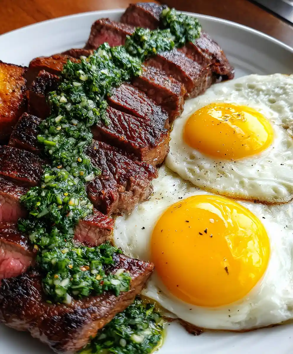 Steak And Eggs Recipe Herb Chimichurri And Yolk Stripe 7 steak and eggs recipe Herb Chimichurri and Yolk Stripe